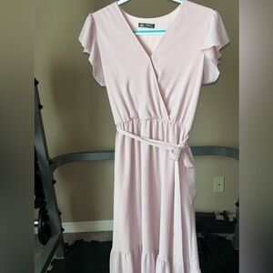 Pretty garden Gauze Wrap Dress in Lilac